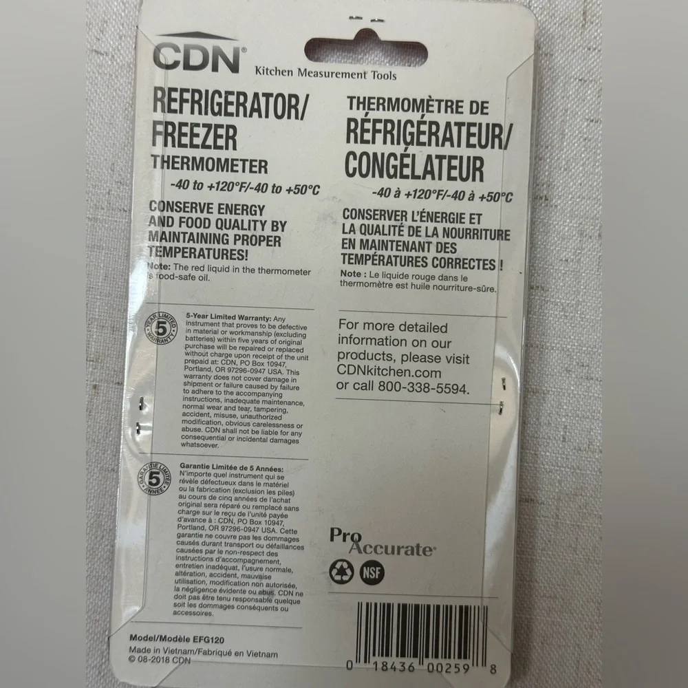 Set of 2 White Refrigerator/Freezer Thermometer
